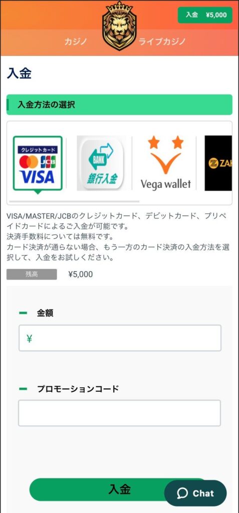 カジノレオ　入金