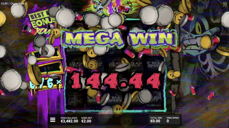 カオスクルー2 オンラインスロット Hacksaw Gaming　高額勝利　Bigwin