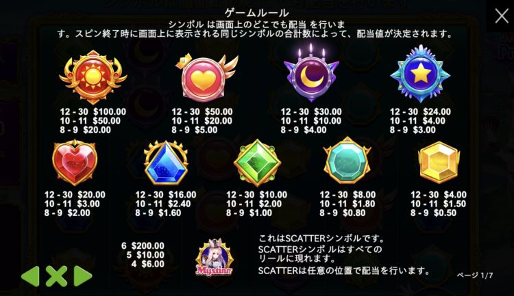 Mystino Princess ミスティーノプリンセス　シンボル　絵柄
