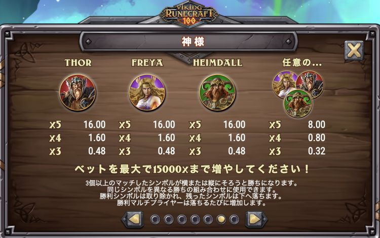 バイキングルーンクラフト100 オンラインスロット　シンボル