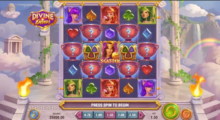 Divine Divasのゲームスクリーン画面