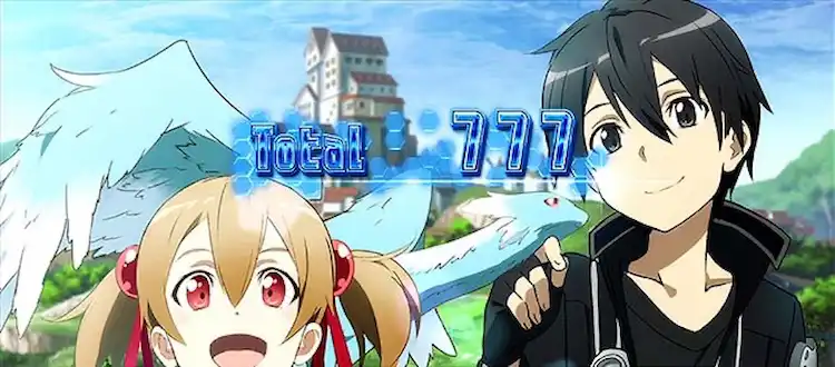 sao スロット終了画面　キリト＆シリカ